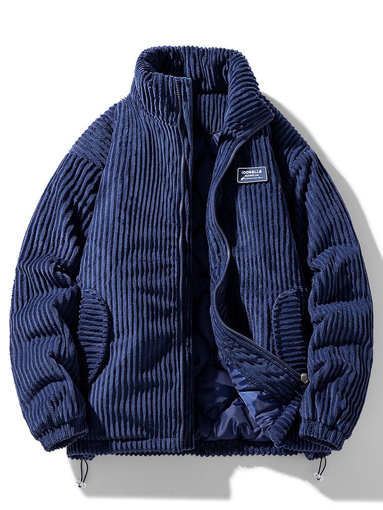 Rafello corduroy heren jas met ritssluiting