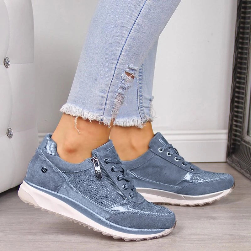 Sammie dames sneakers met rits en plateauzool