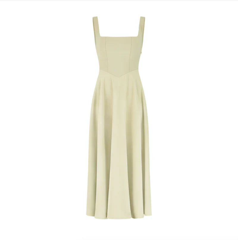 Shayla midi dames jurk met vierkante hals