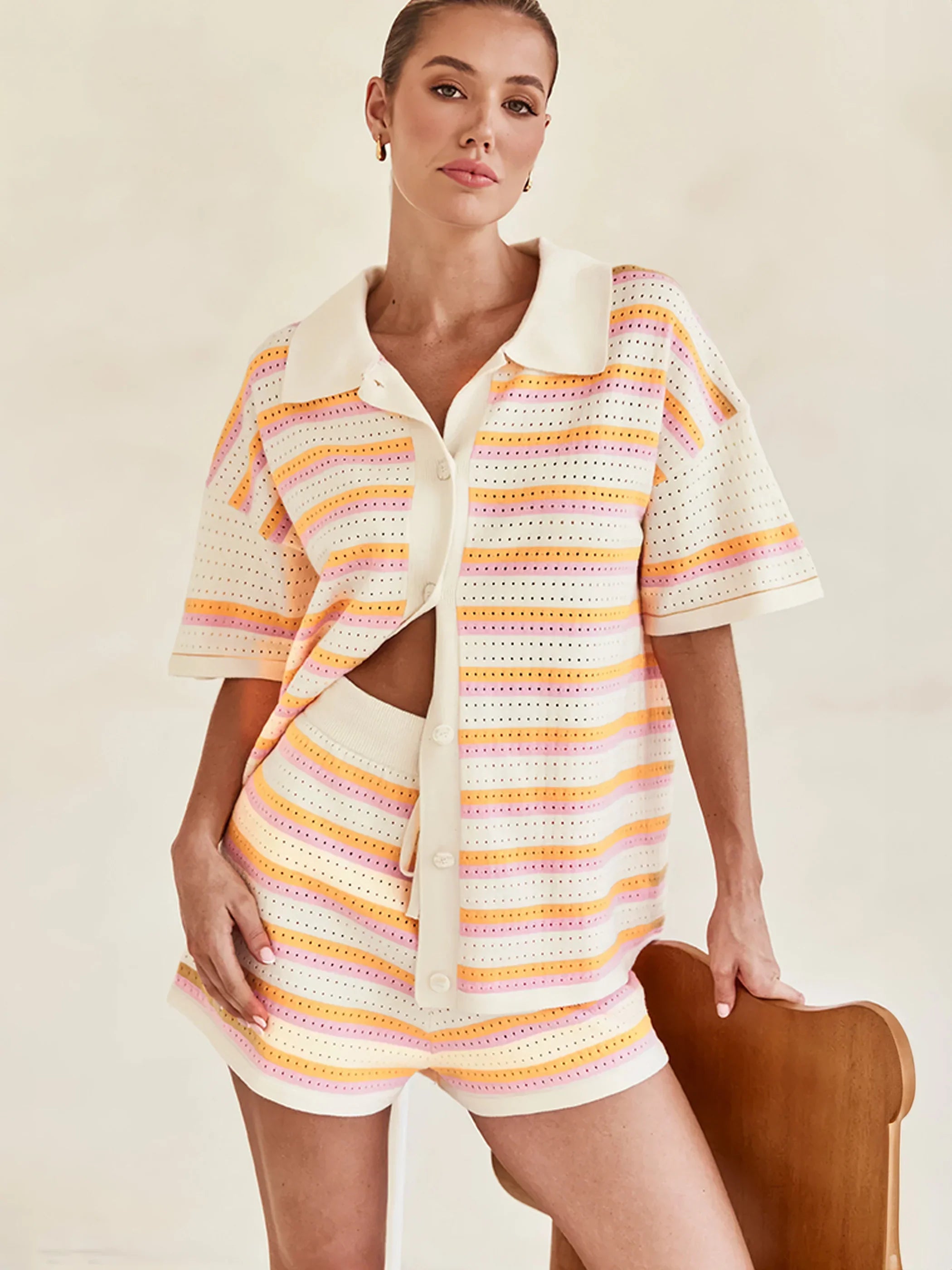 Shelly Dames twee-delige zomerset met top en shorts