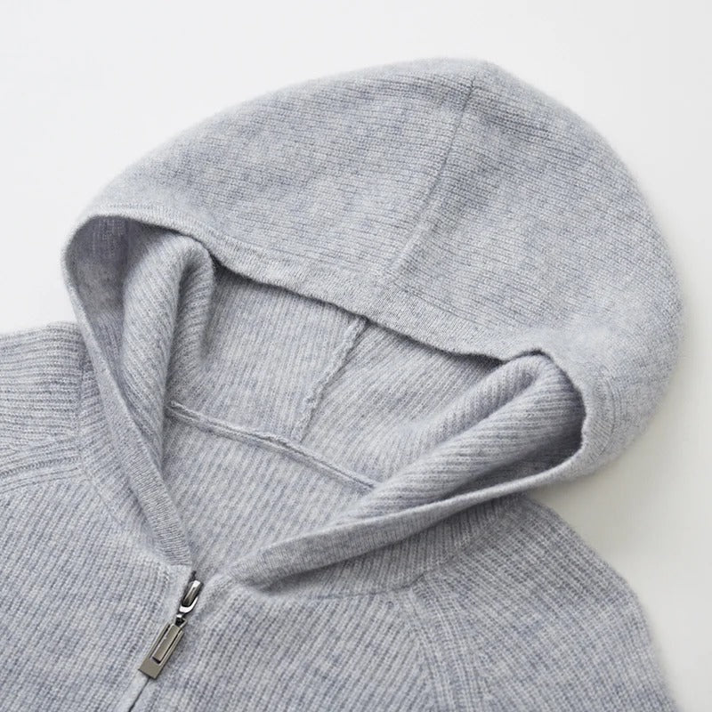 Steve Gebreid cashmere heren vest met capuchon