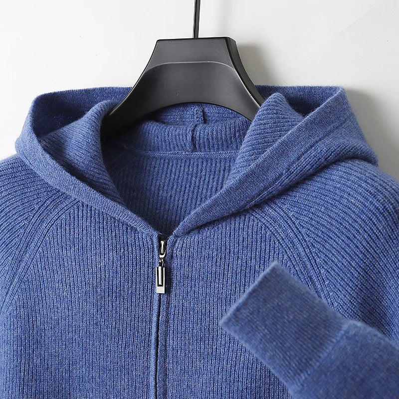 Steve Gebreid cashmere heren vest met capuchon