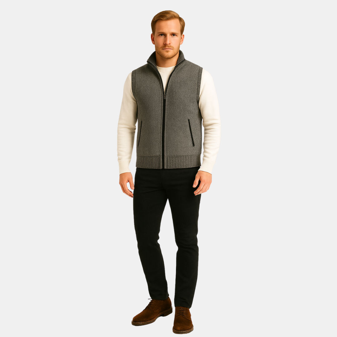 The Arvon Knit Zip Vest