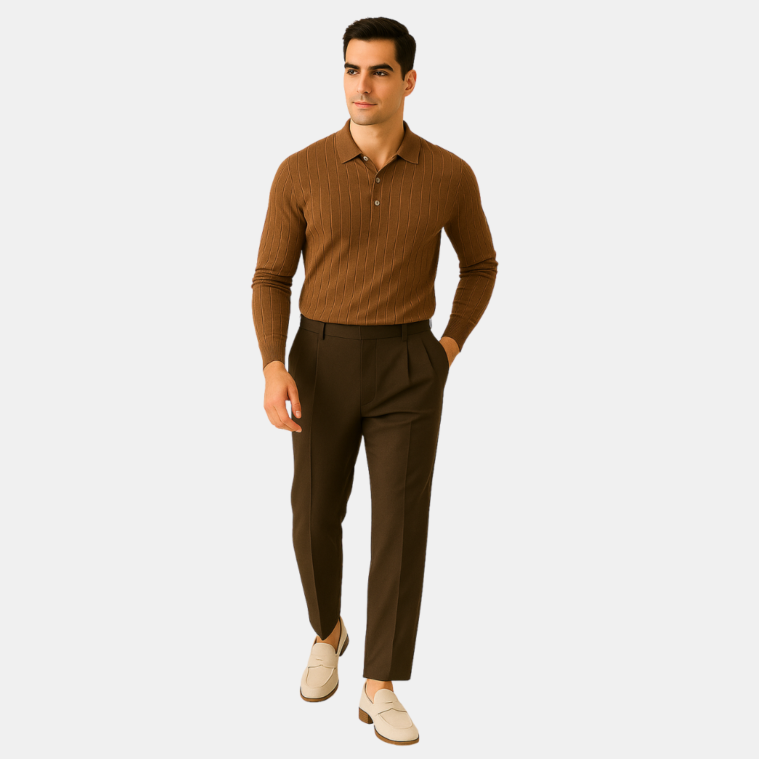 The Renvel Ribbed Knit Polo