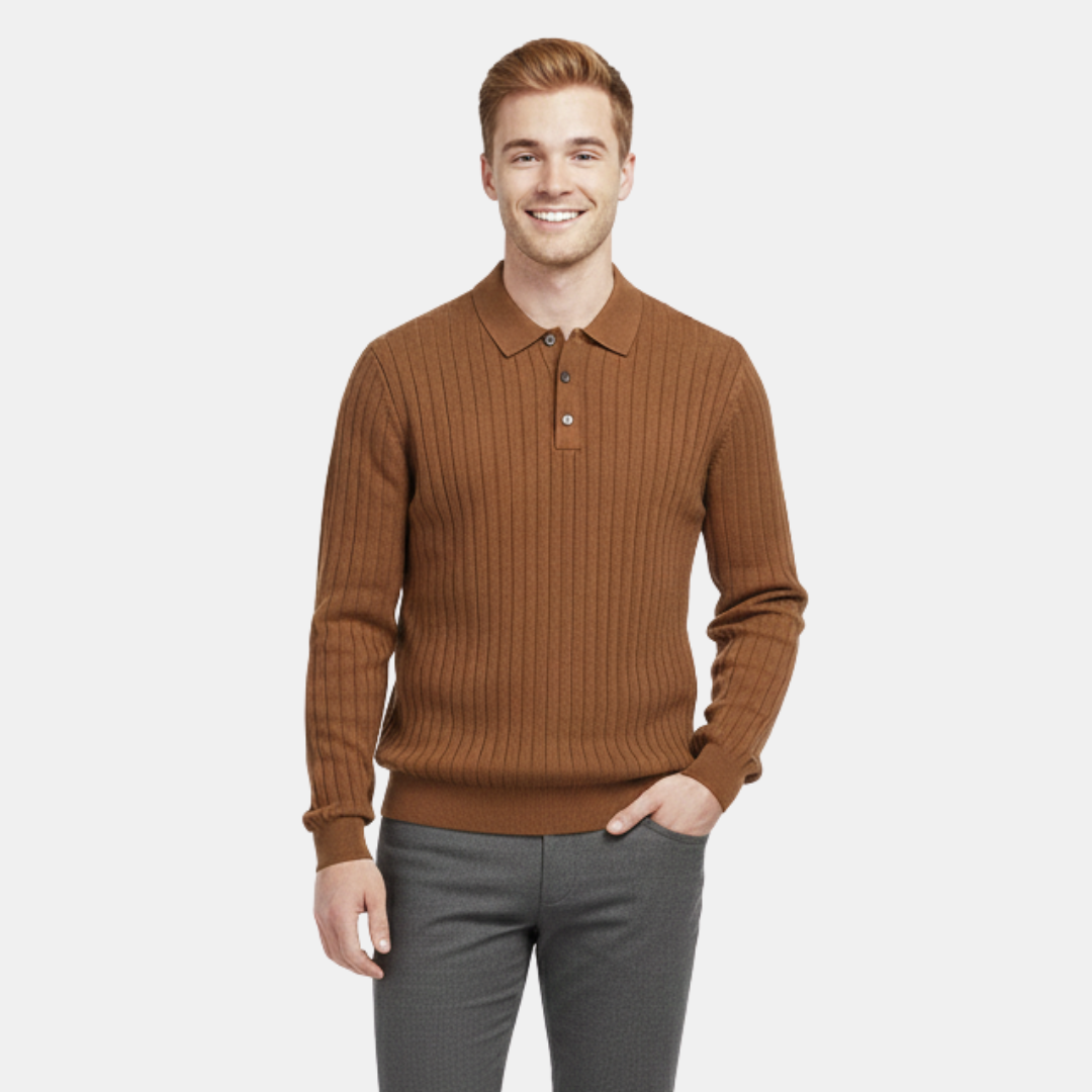 The Renvel Ribbed Knit Polo