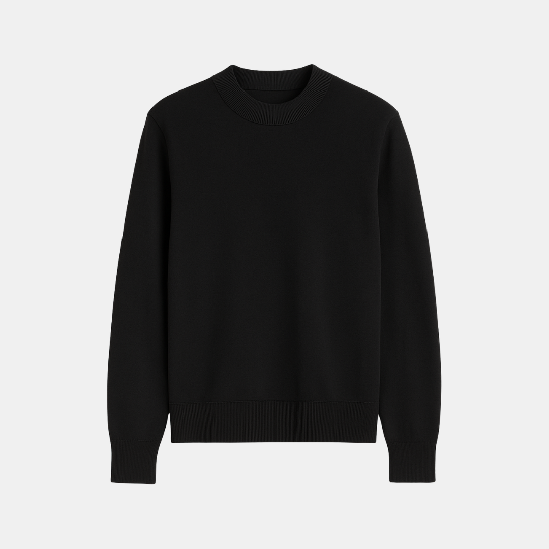 Heren Mock Neck Trui Met Minimalistische Afwerking