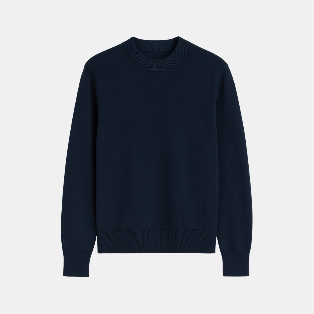 Heren Mock Neck Trui Met Minimalistische Afwerking