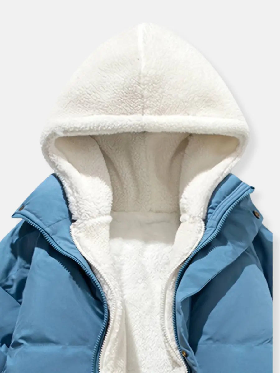 Warme Winterjas Met Fleece Voering En Capuchon