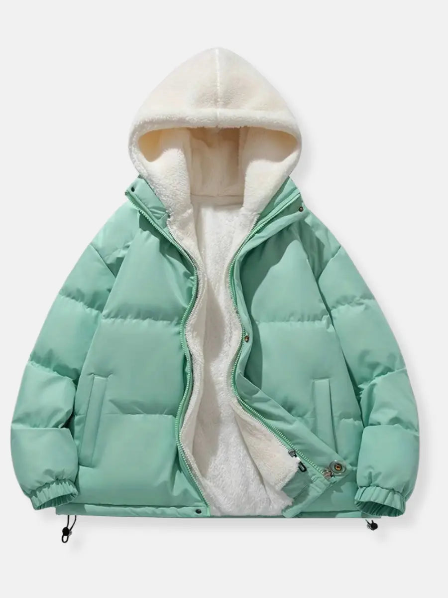 Warme Winterjas Met Fleece Voering En Capuchon