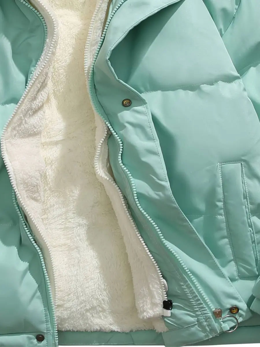 Warme Winterjas Met Fleece Voering En Capuchon