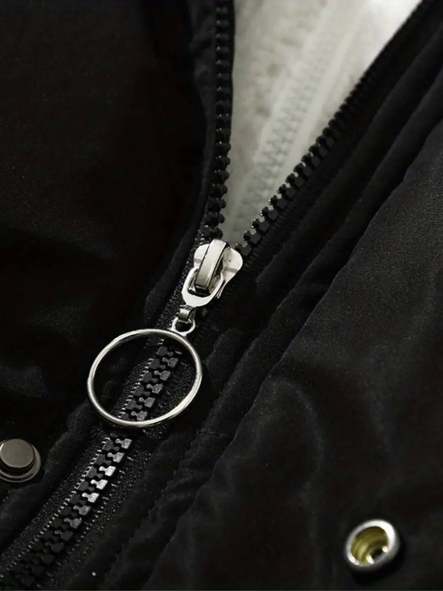 Warme Winterjas Met Fleece Voering En Capuchon