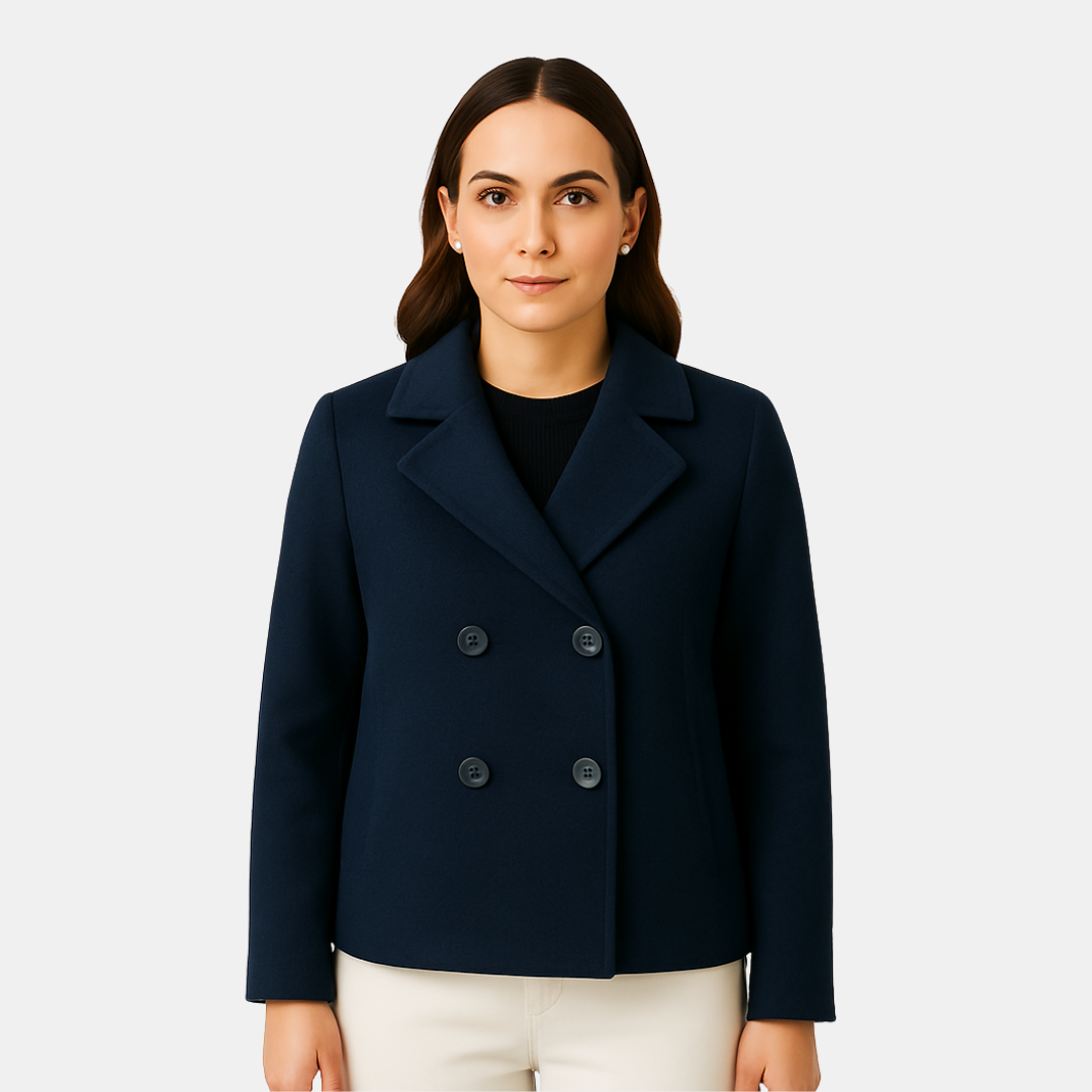 Amelie Elegante Dames Jas Met Dubbele Rij Knopen
