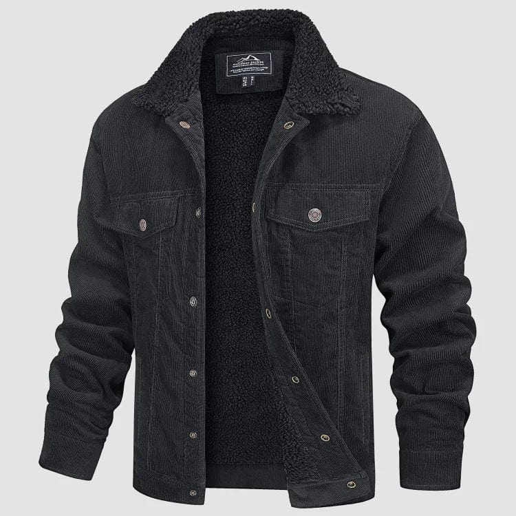 Ben Herencorduroy jas met teddykraag bruin
