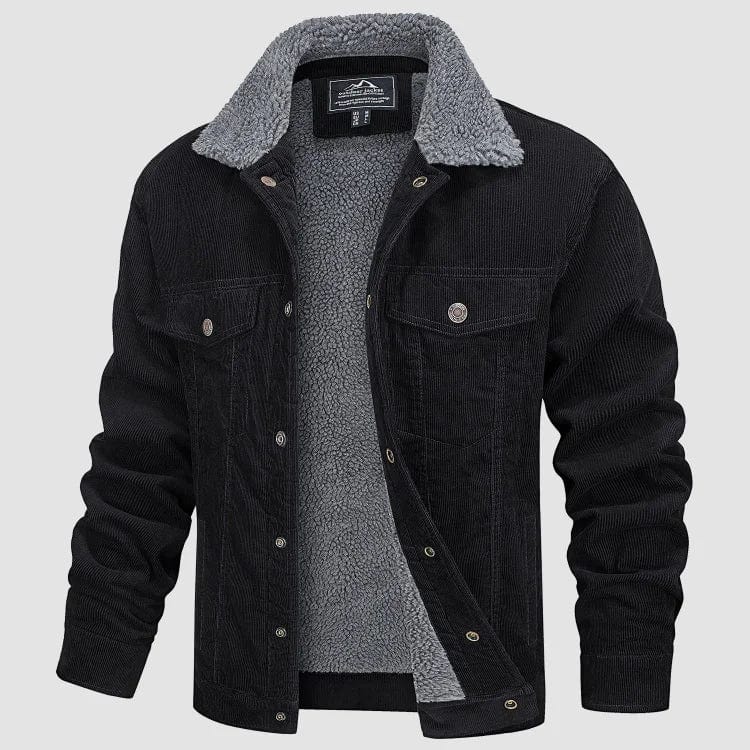 Ben Herencorduroy jas met teddykraag bruin
