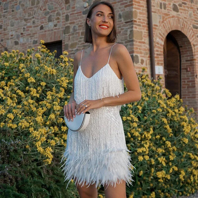 Calista Dames mini jurk met spaghetti bandjes
