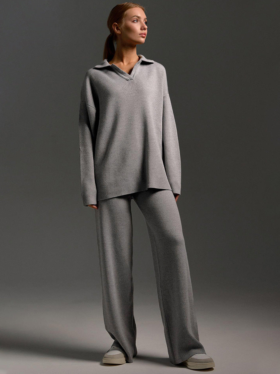 Dames Loungewear Set Met Gebreide Oversized Trui En Broek