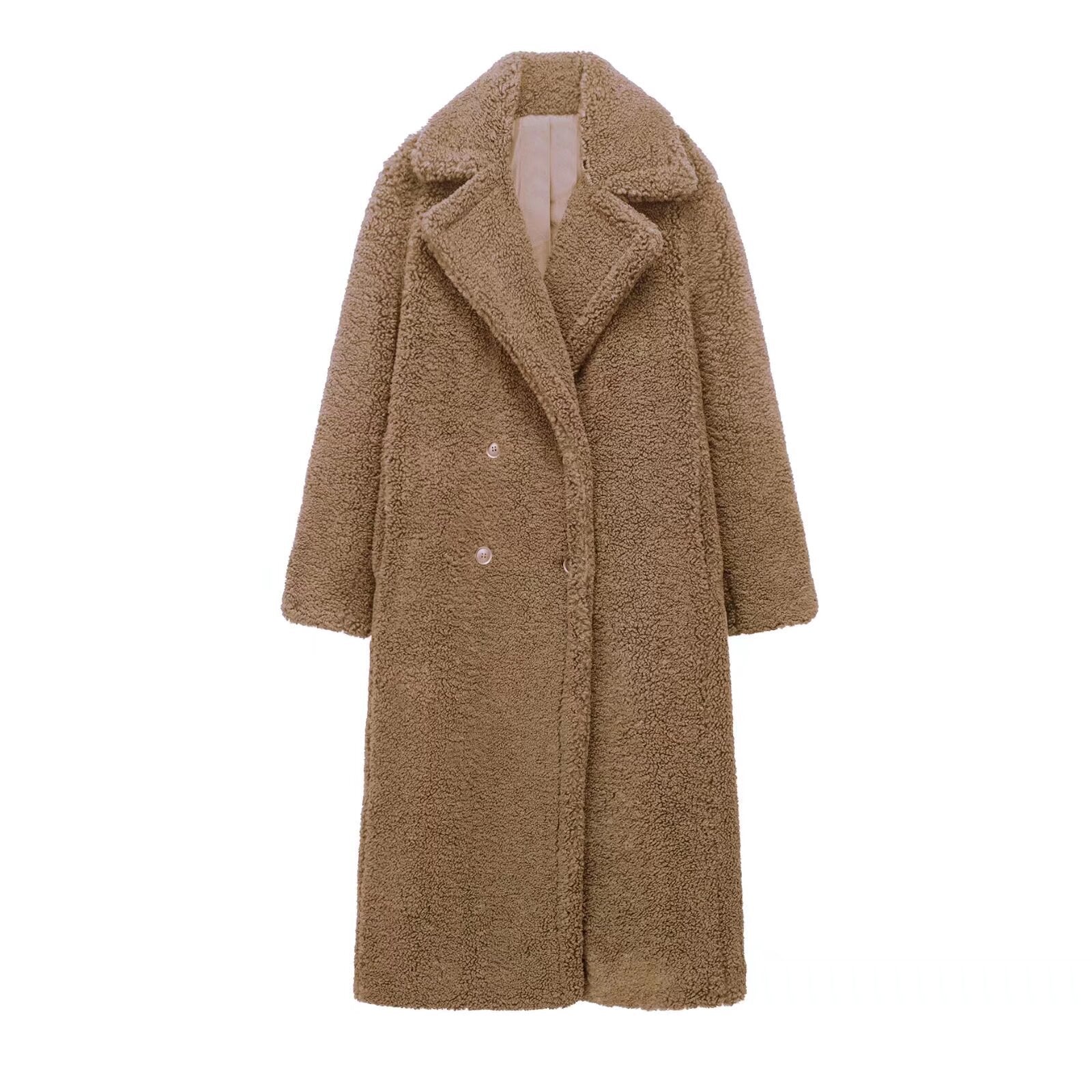 Dames Teddy Jas Lang Met Oversized Pasvorm