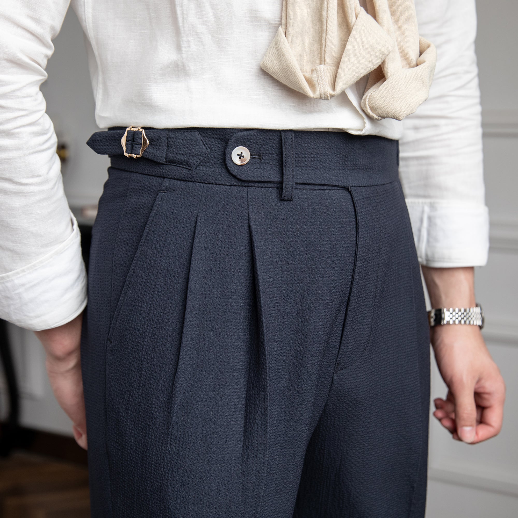 Dennis elegante heren pantalon met plooien