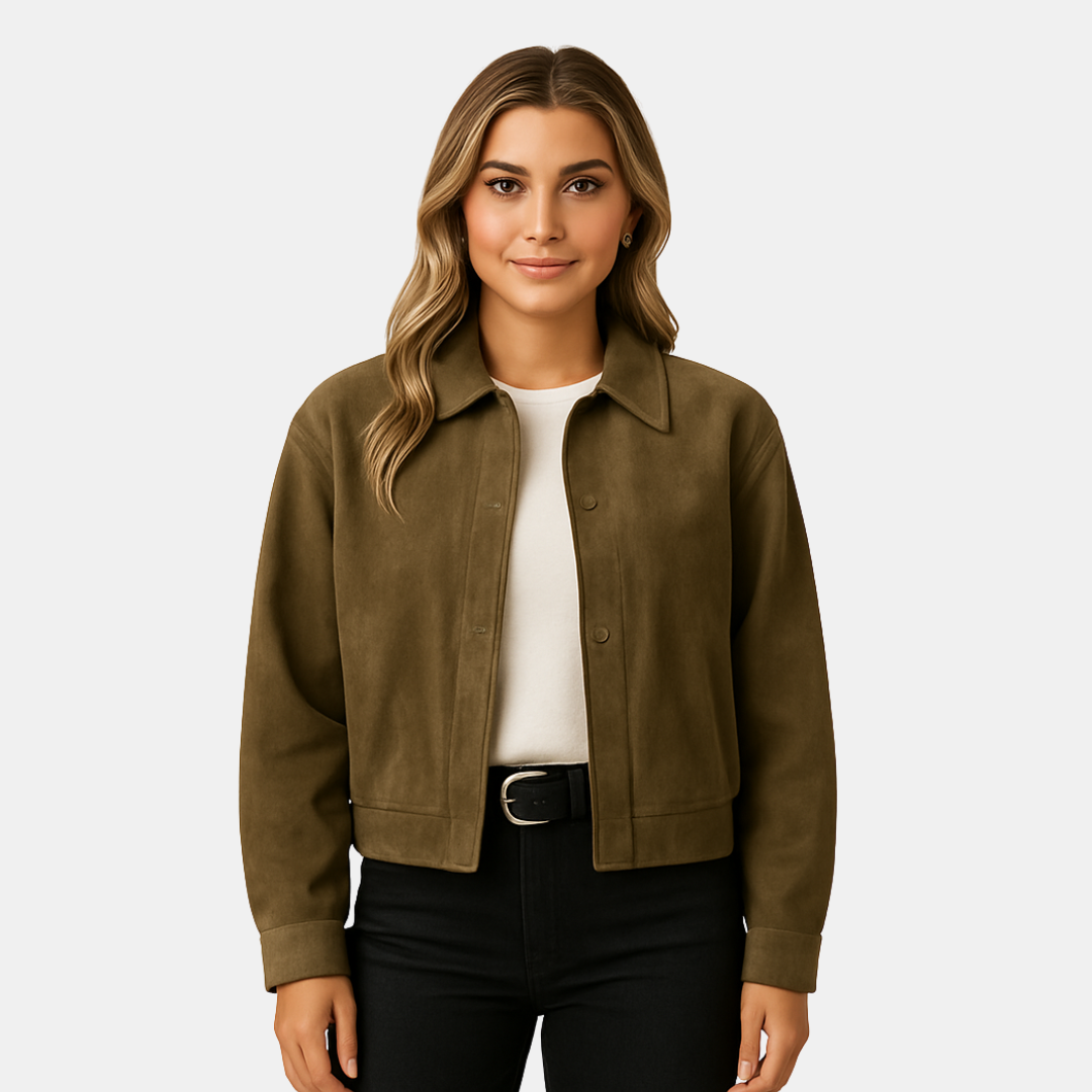 Elegante Suède Bomberjas Voor Dames