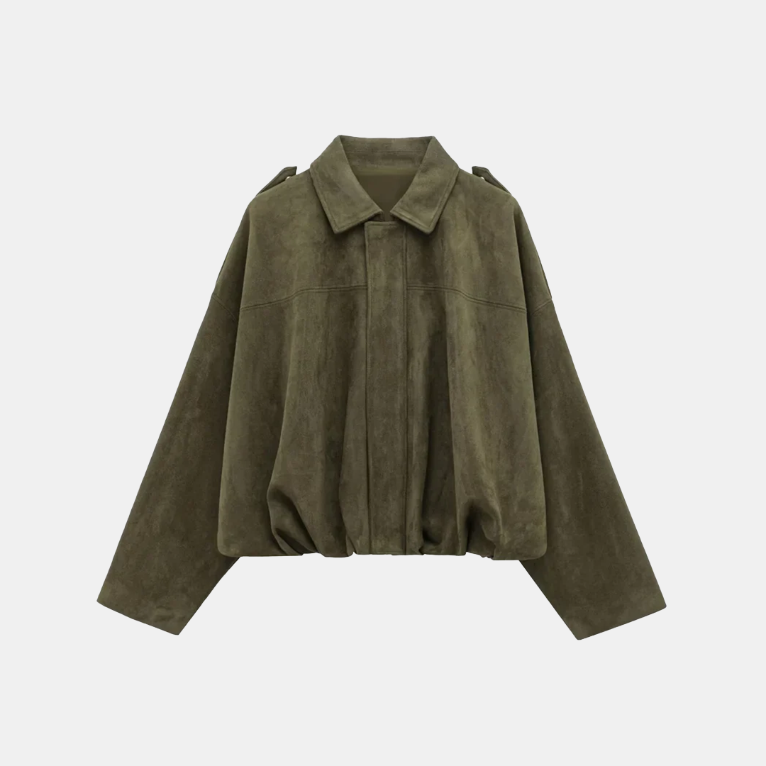 Elegante Suède Bomberjas Voor Dames