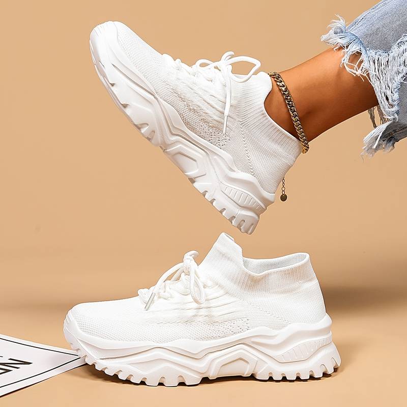 Elida chunky dames sneakers met sokdesign