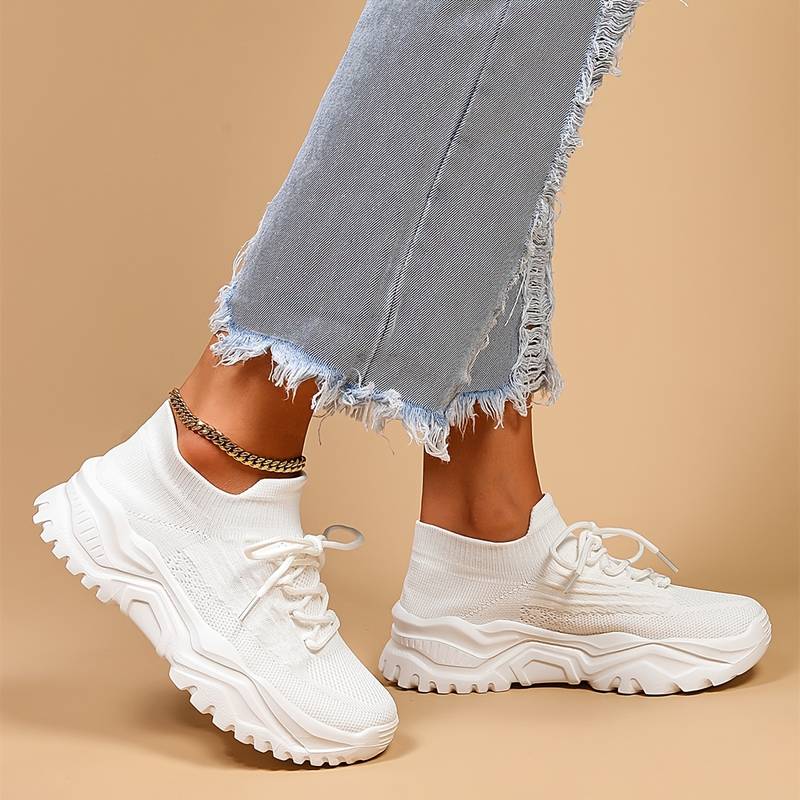 Elida chunky dames sneakers met sokdesign
