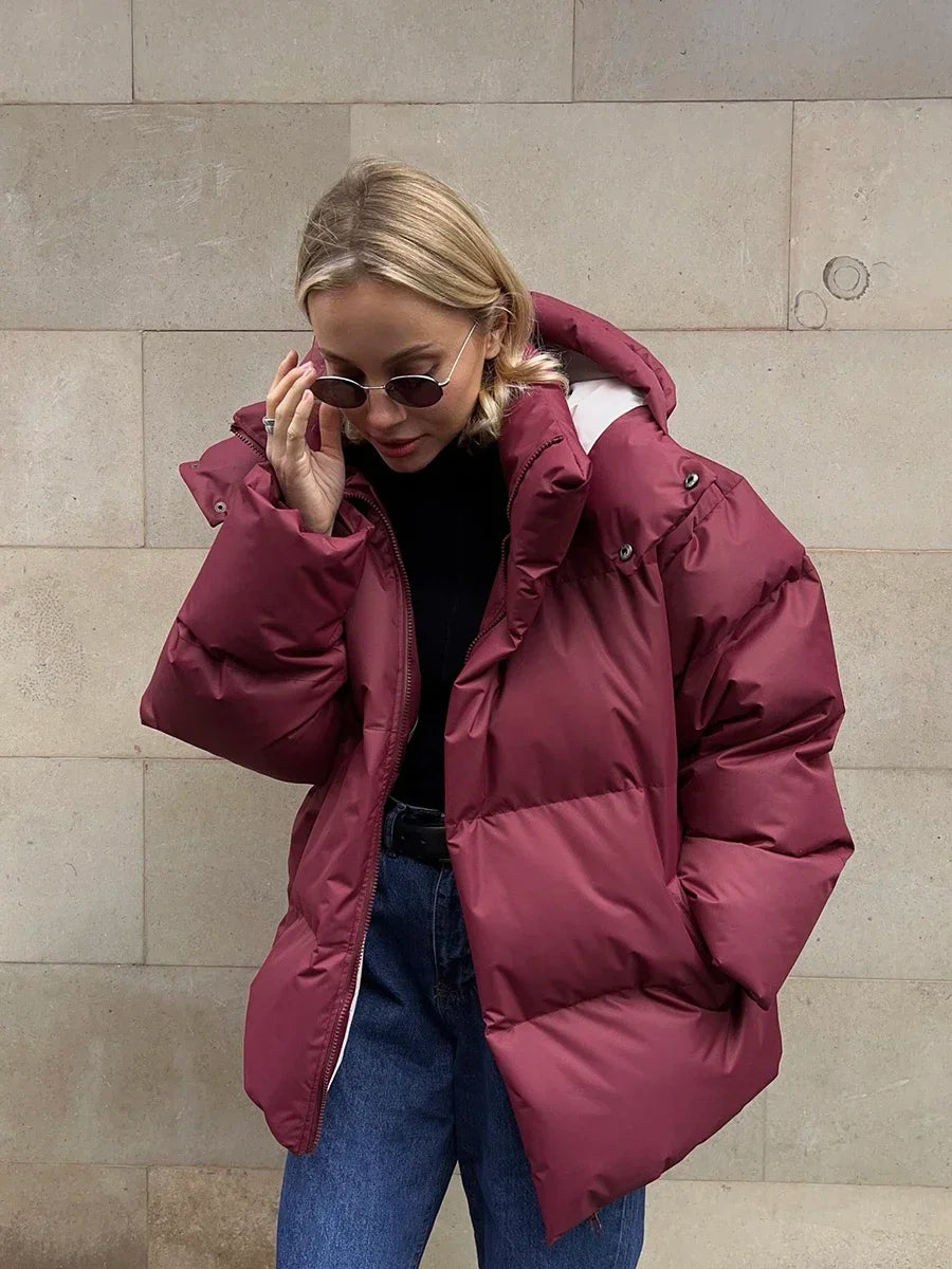 Emma Dames Puffer Jas Met Capuchon En Rits