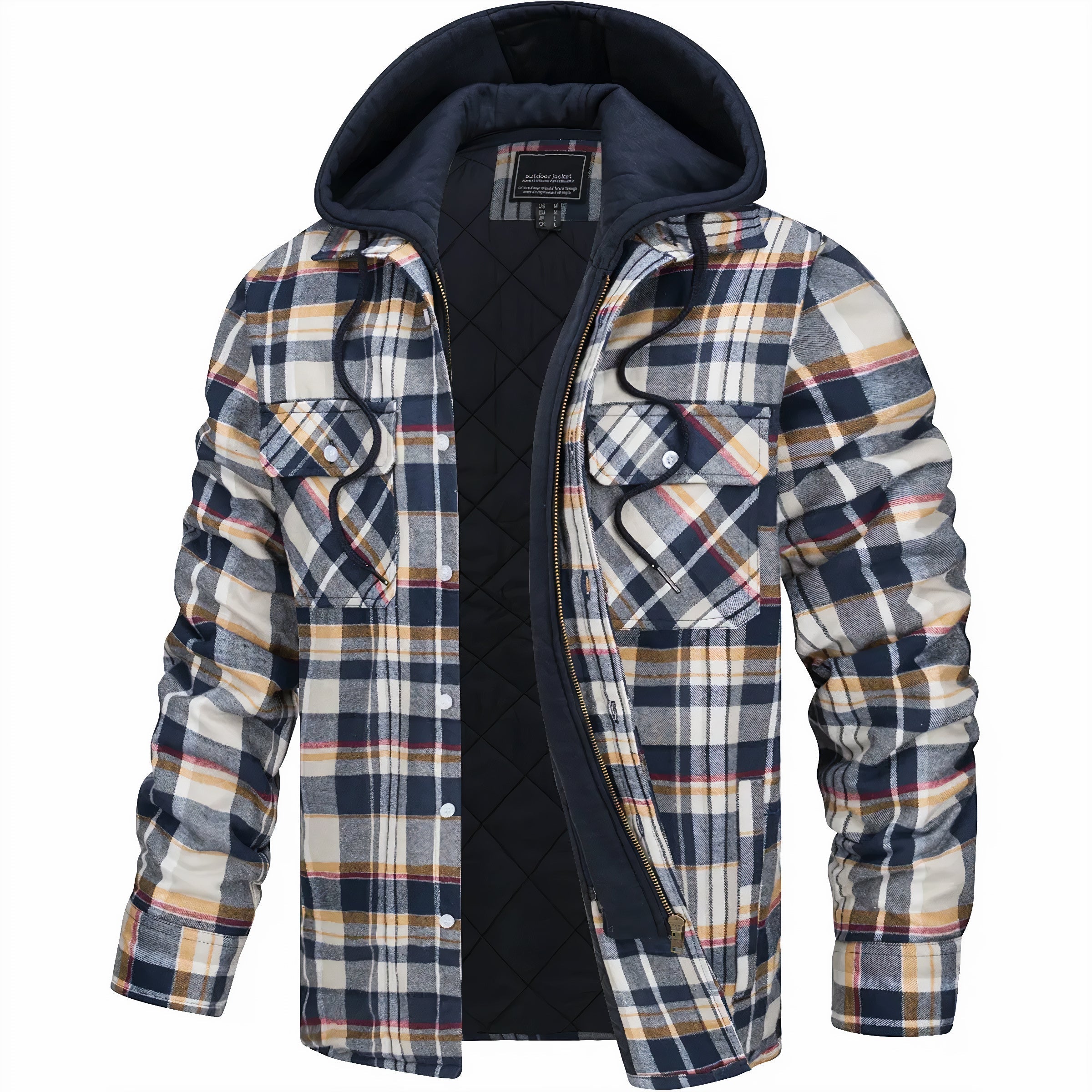 George Herenjas met capuchon en geruit design
