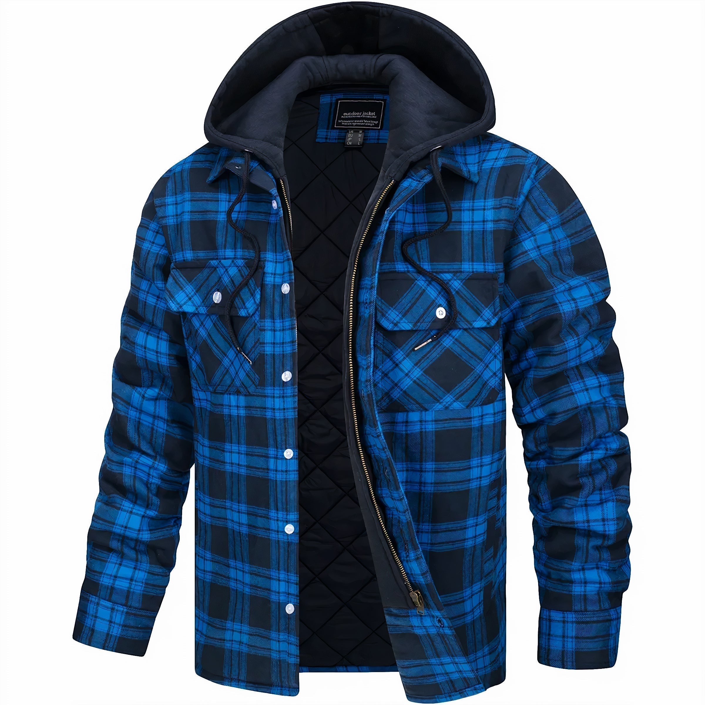 George Herenjas met capuchon en geruit design