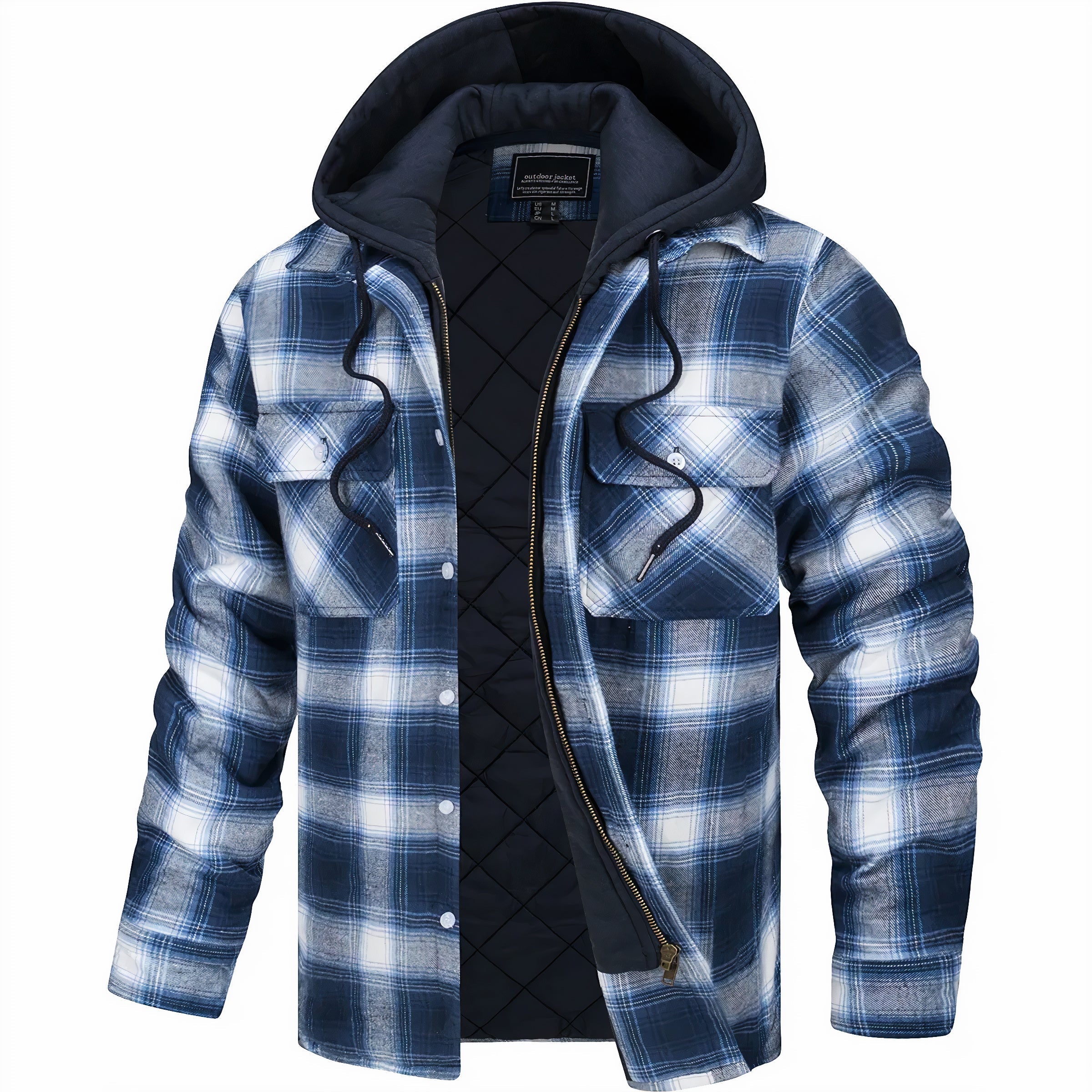 George Herenjas met capuchon en geruit design