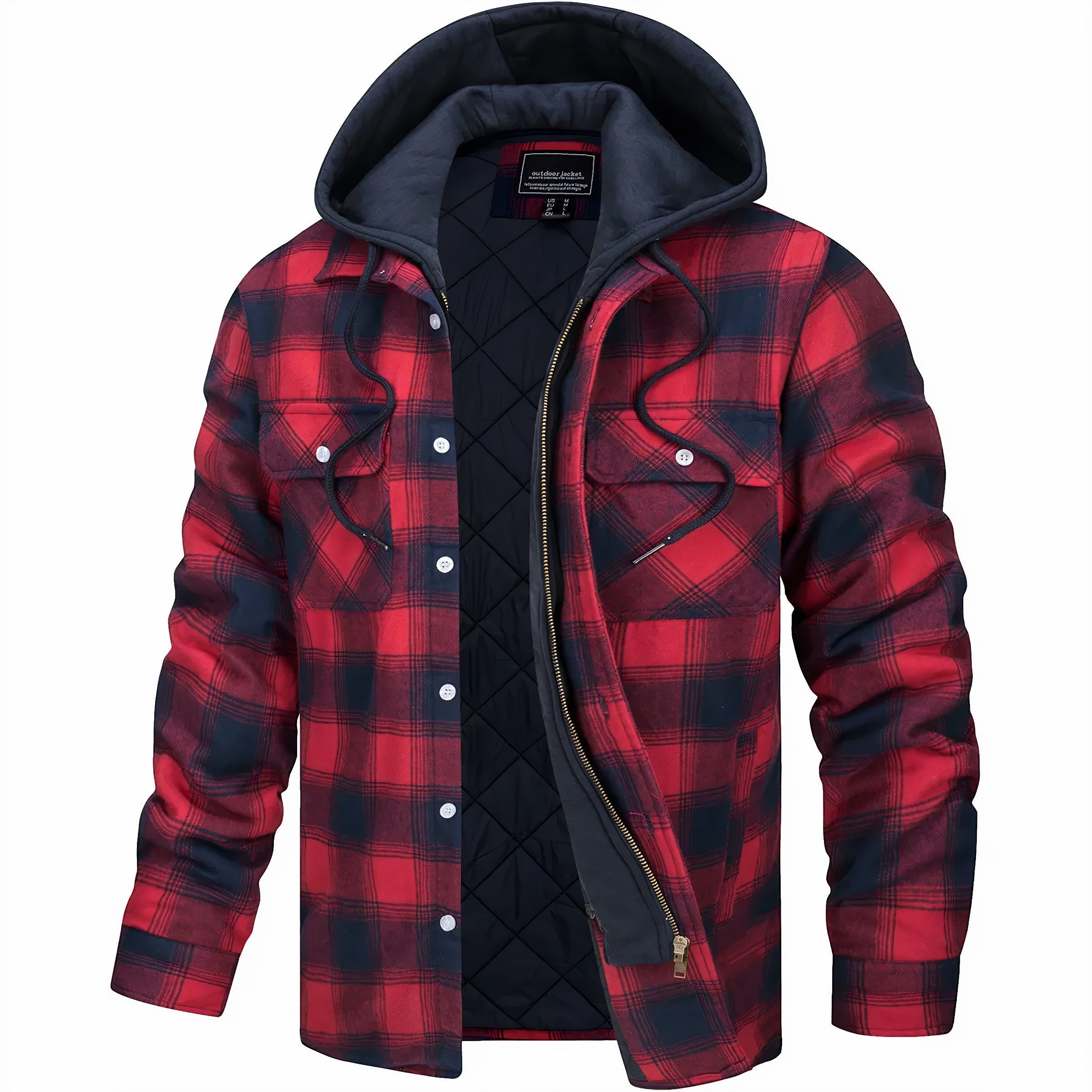 George Herenjas met capuchon en geruit design