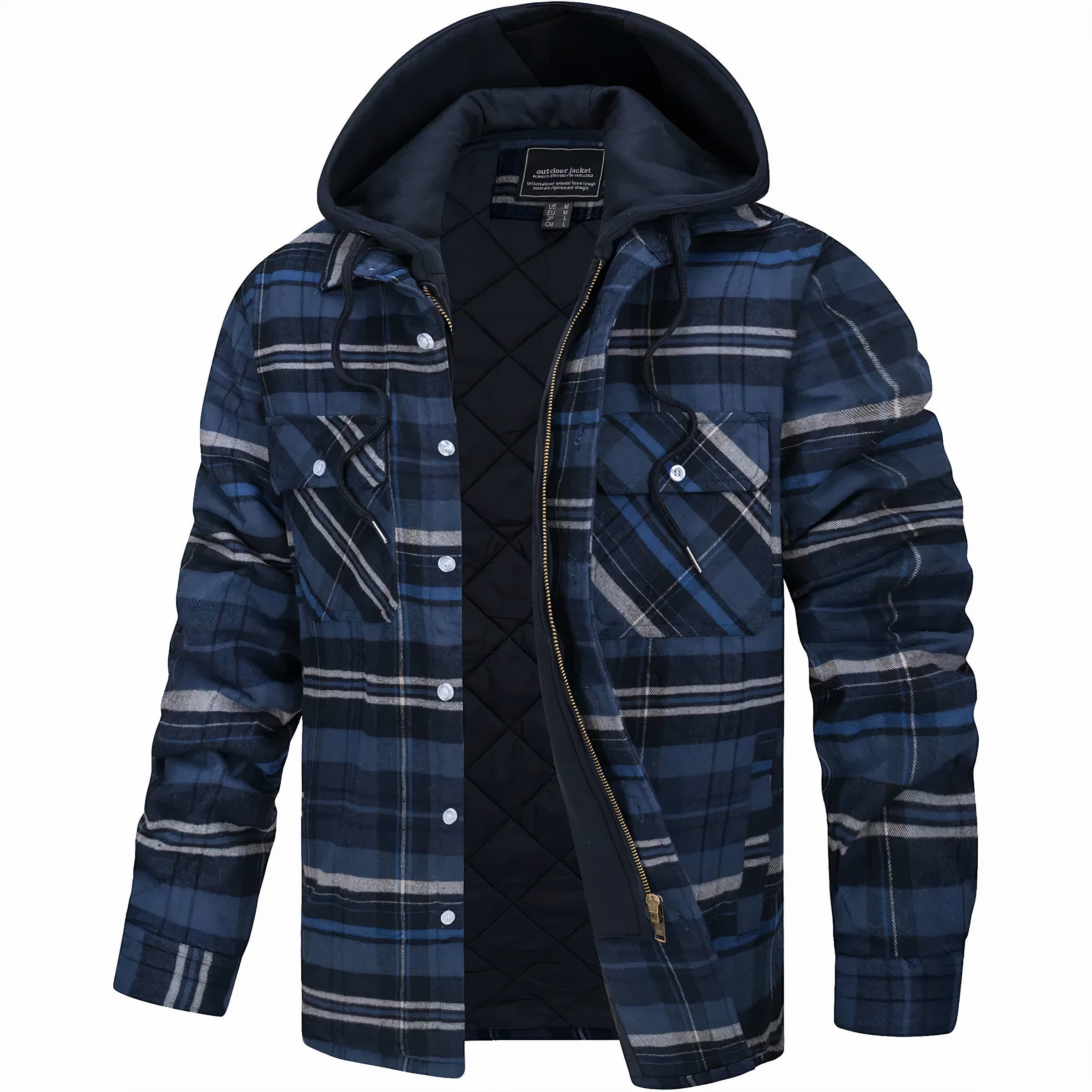 George Herenjas met capuchon en geruit design
