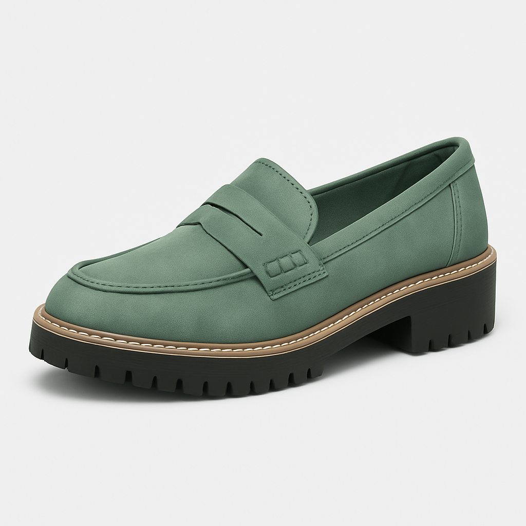 Giselle Dames Loafers Met Blokhak En Profielzool