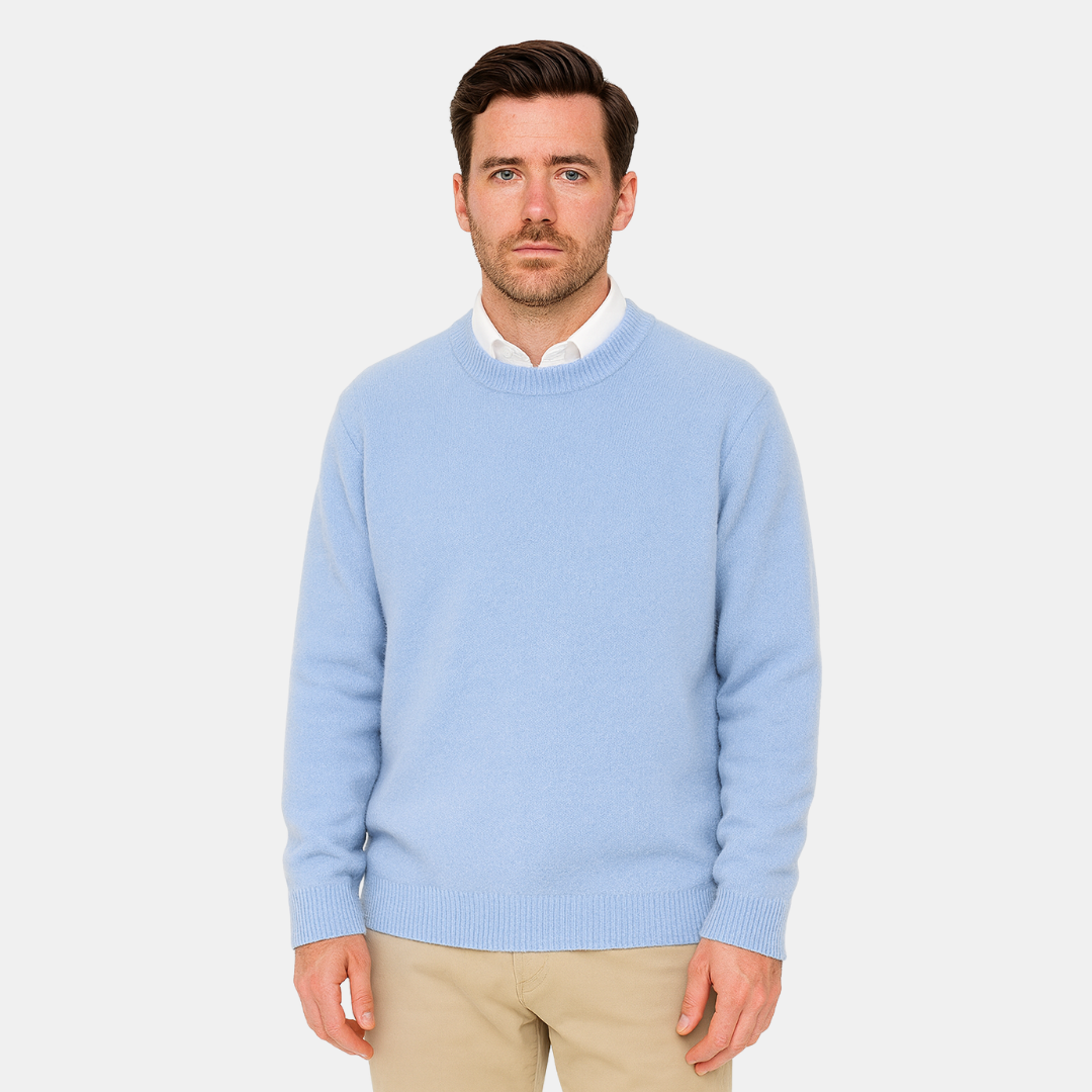 Heren Basic Trui Met Ronde Hals En Zachte Afwerking