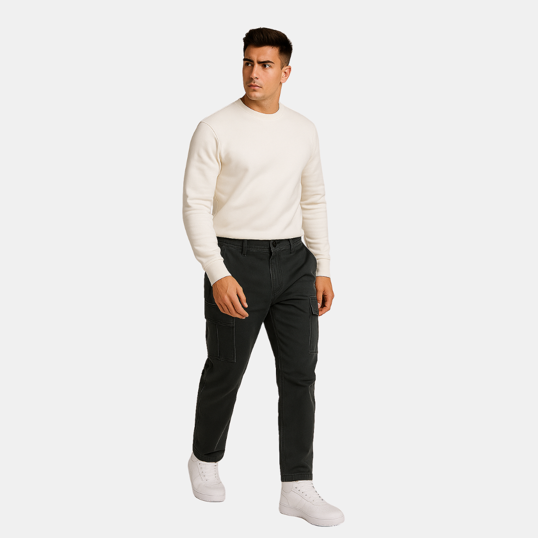 Heren Cargobroek Met Rechte Pijp En Zijzakken