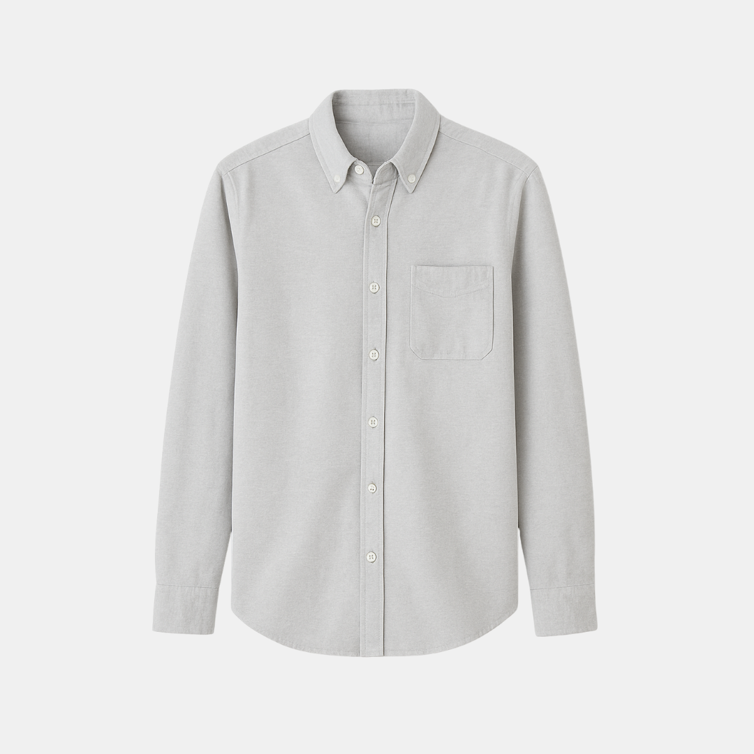 Heren Casual Overhemd Met Borstzak En Lange Mouwen