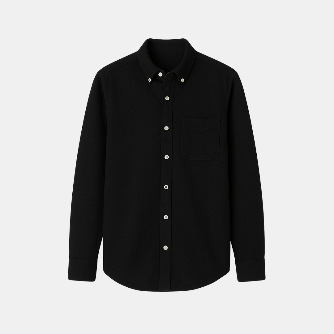 Heren Casual Overhemd Met Borstzak En Lange Mouwen