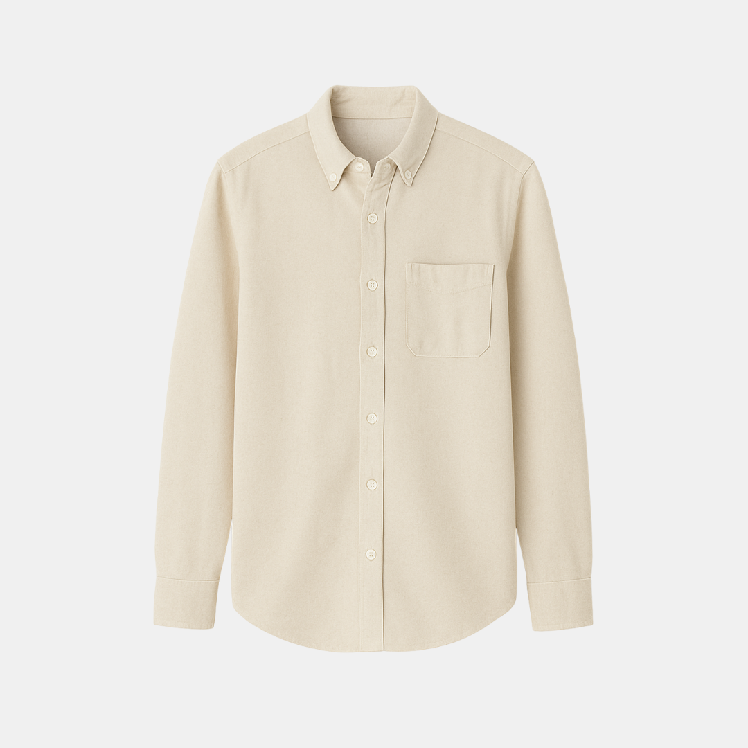 Heren Casual Overhemd Met Borstzak En Lange Mouwen