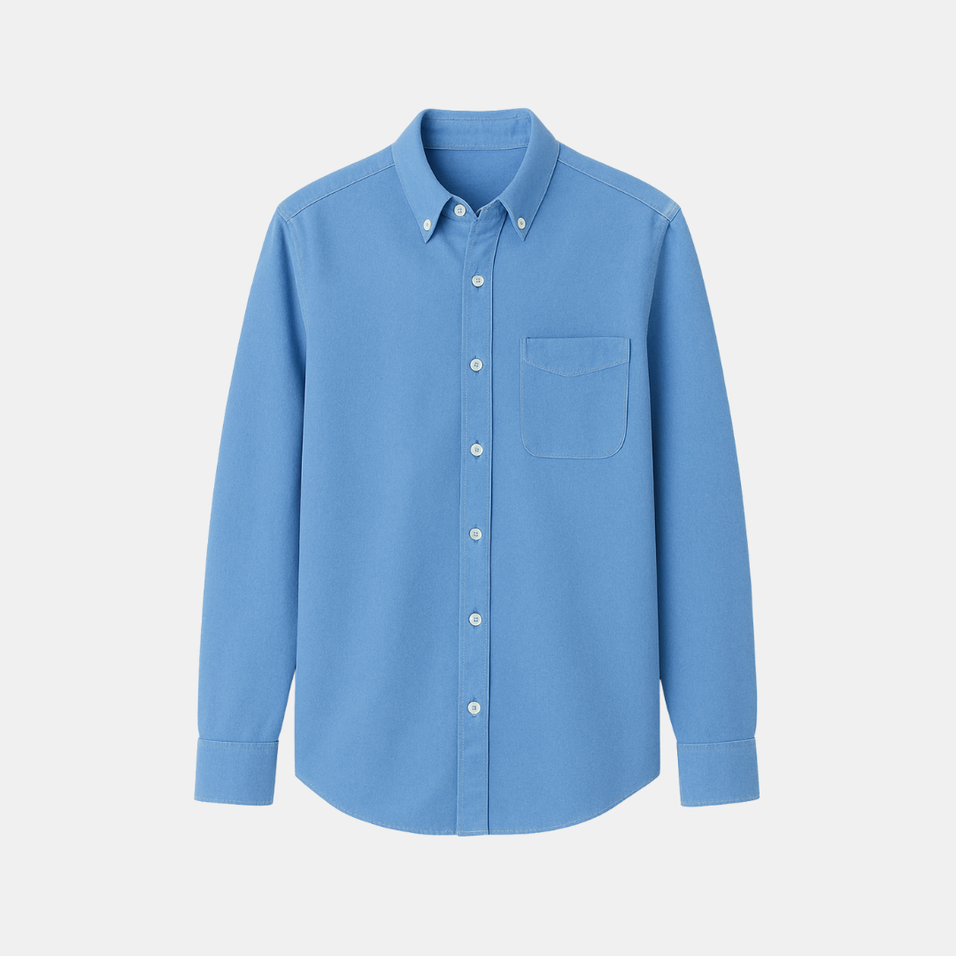 Heren Casual Overhemd Met Borstzak En Lange Mouwen