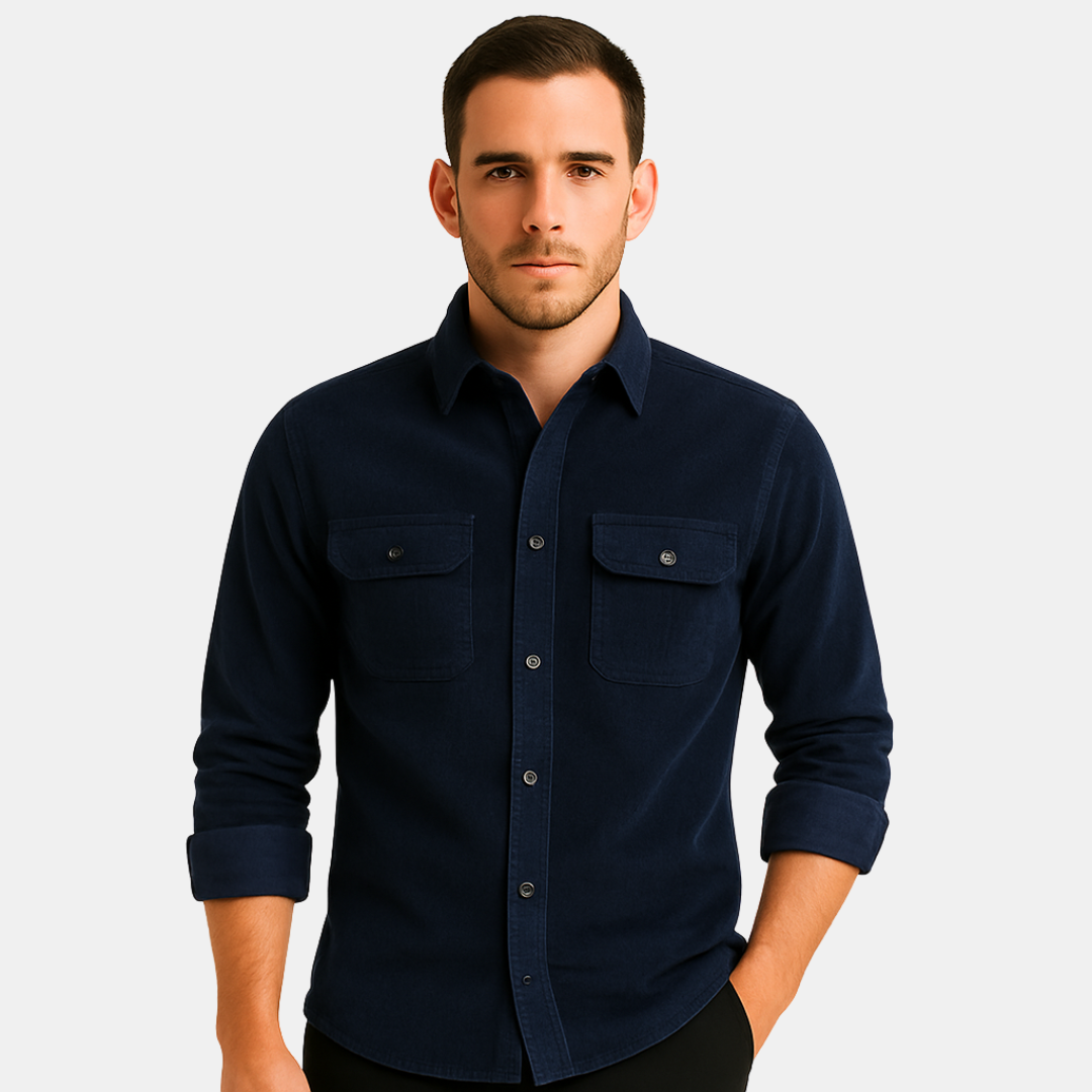 Heren Corduroy Overhemd Met Lange Mouwen