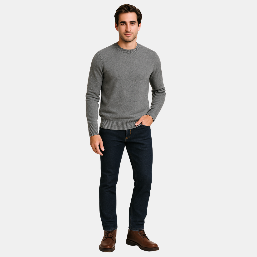 Heren Enkelboots Met Leren Look En Rits En Veters