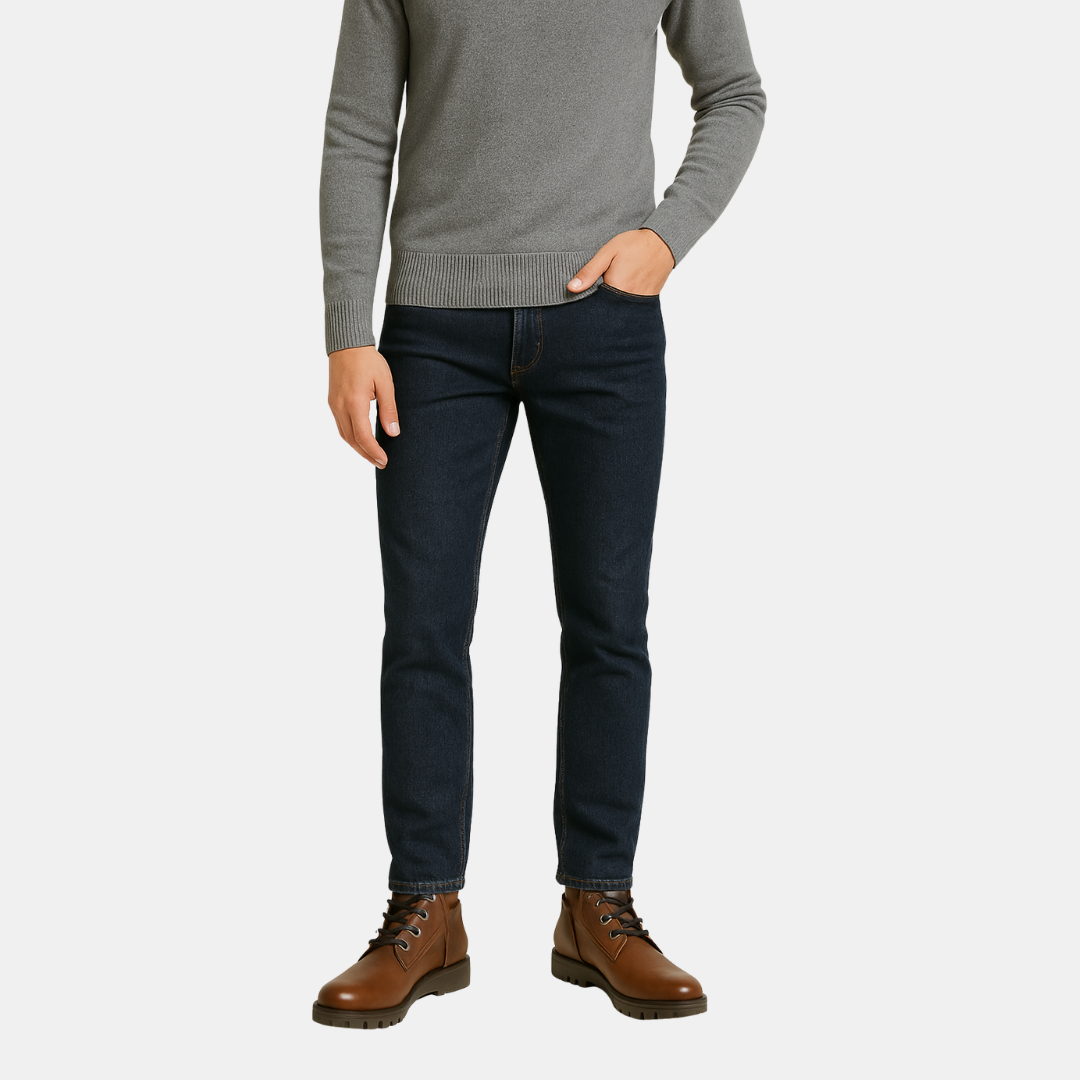 Heren Enkelboots Met Leren Look En Rits En Veters