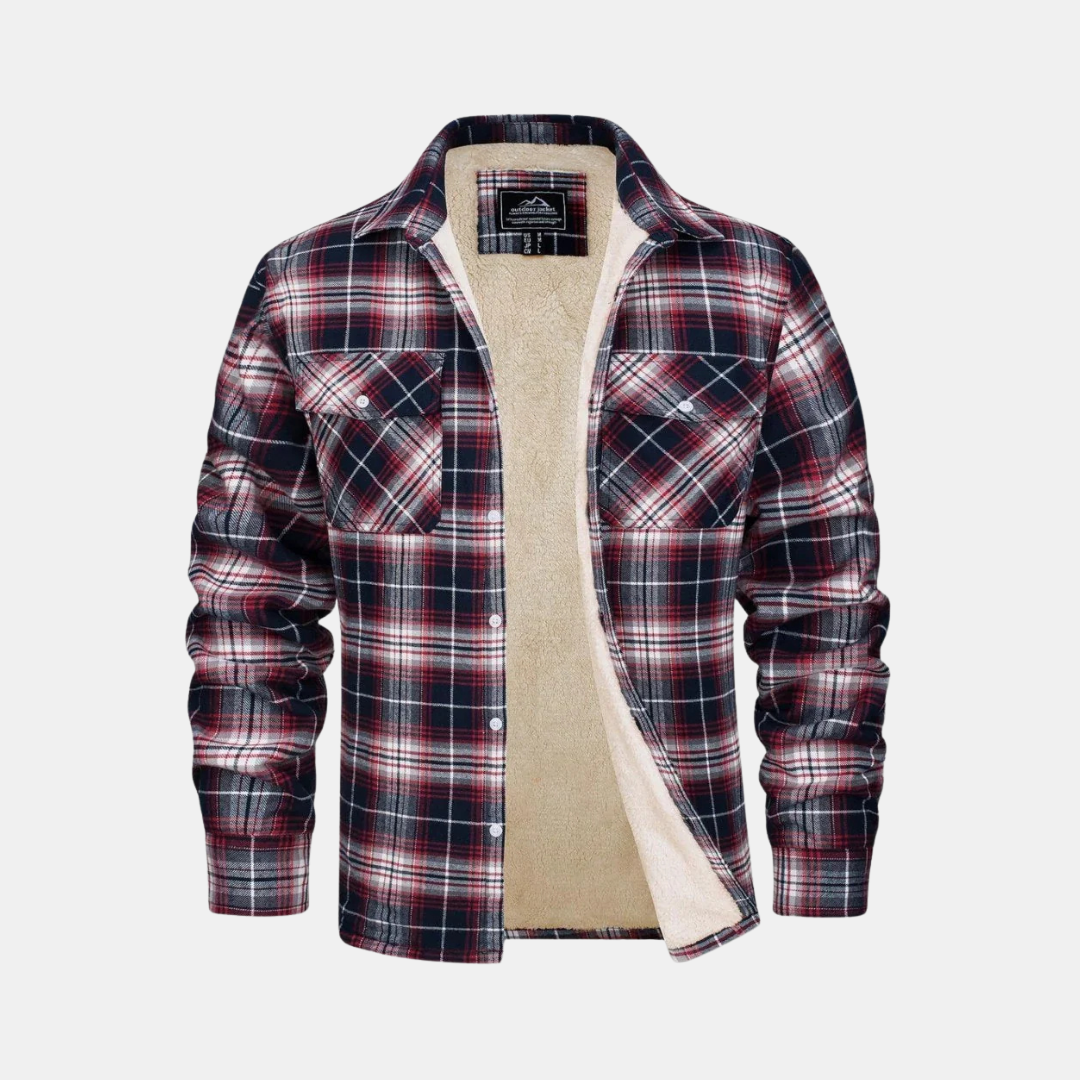 Heren Geruite Jas Met Fleece Binnenkant En Borstzakken