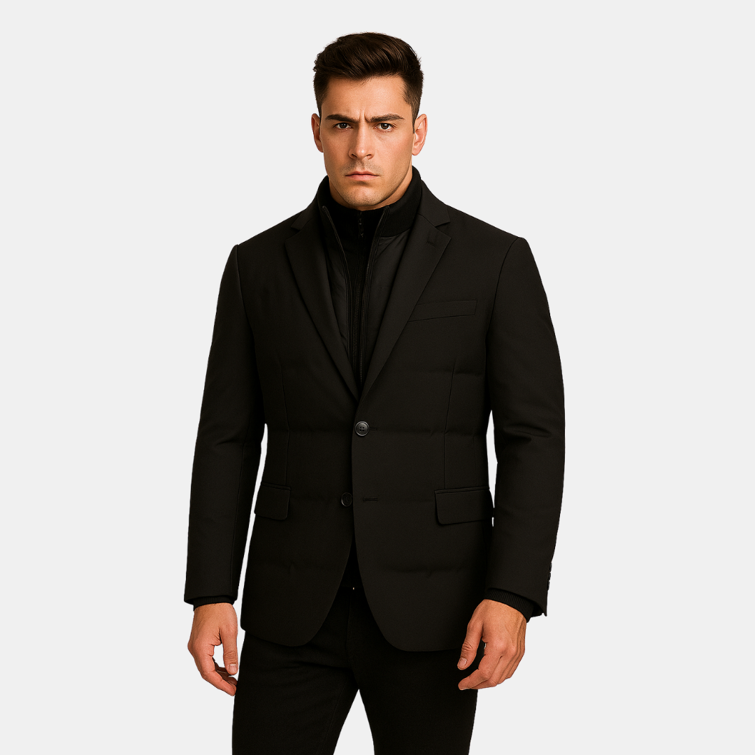 Heren Gewatteerde Blazerjas Met Twee Knopen