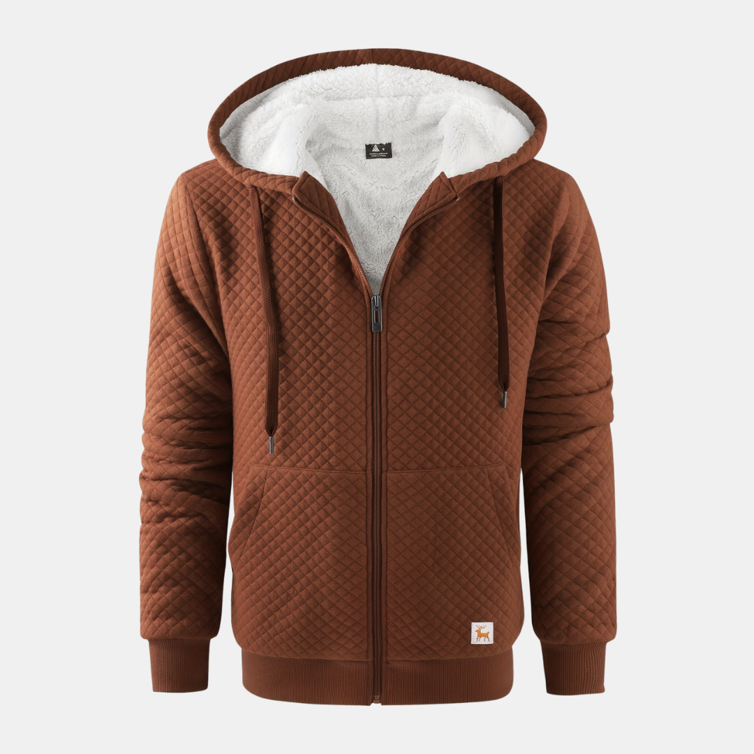 Heren Hoodie Met Rits En Warme Fleece Voering