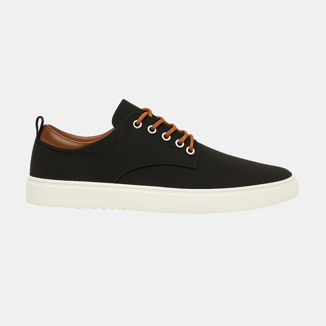 Heren Lage Sneakers Met Strakke Zool En Vetersluiting