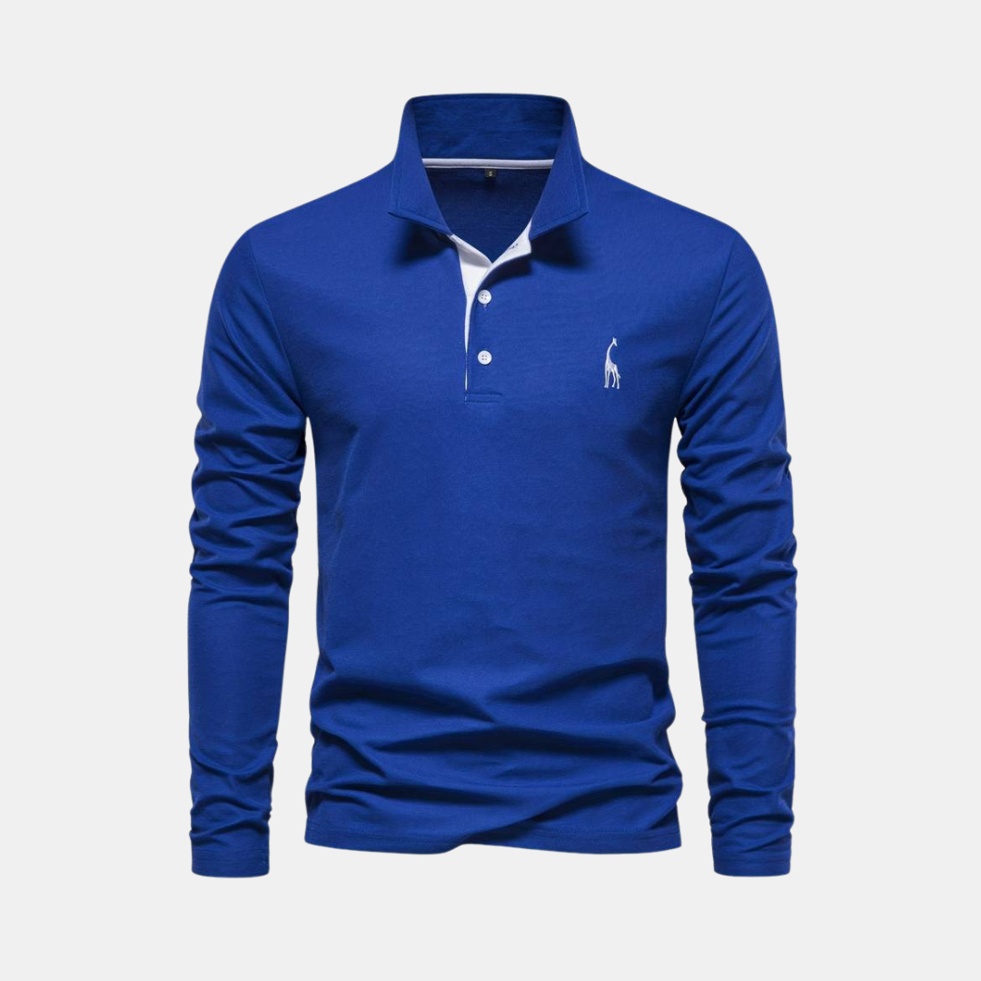 Heren Lange Mouw Polo Met Geborduurd Detail