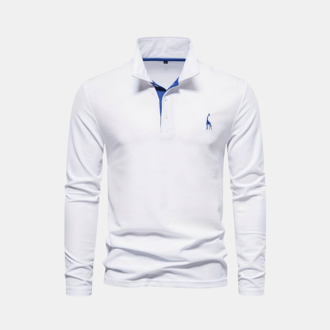 Heren Lange Mouw Polo Met Geborduurd Detail