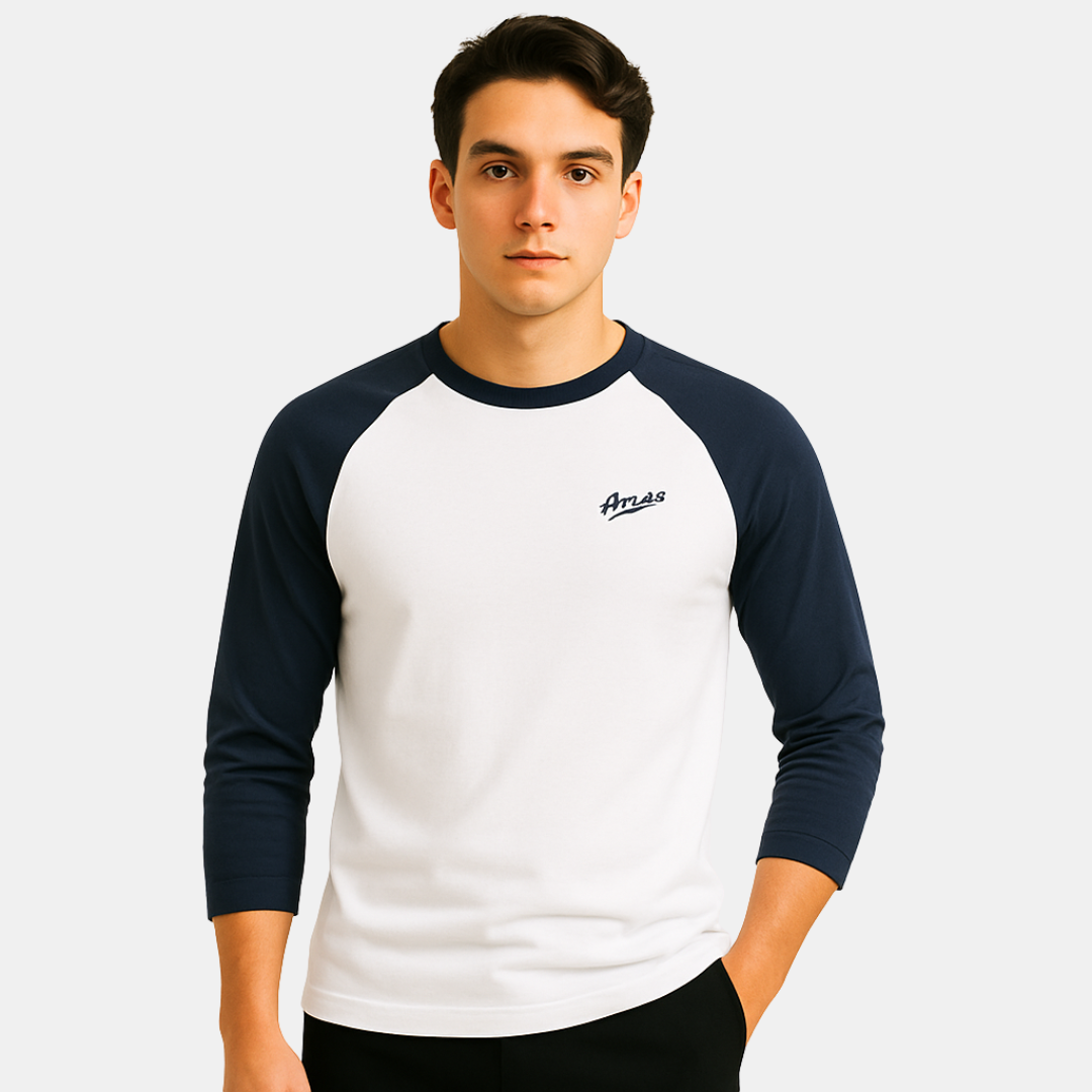Heren Longsleeve Shirt Met Contrasterende Mouwen