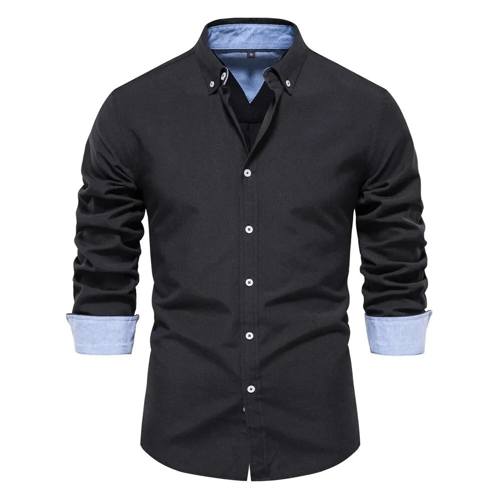 Heren Overhemd Slim Fit Met Lange Mouwen